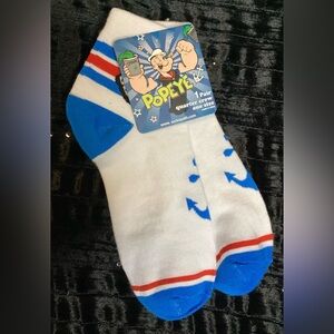 Popeye White and Blue Casual Socks 8-12